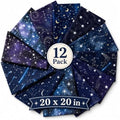 12 Pcs 100% Cotton Fat Quilting Fabric Bundles, 20"x20" Starry Sky
