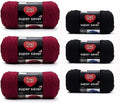 Red Heart Super Saver Yarn 3 Pack Bundle - Burgundy, Black and More