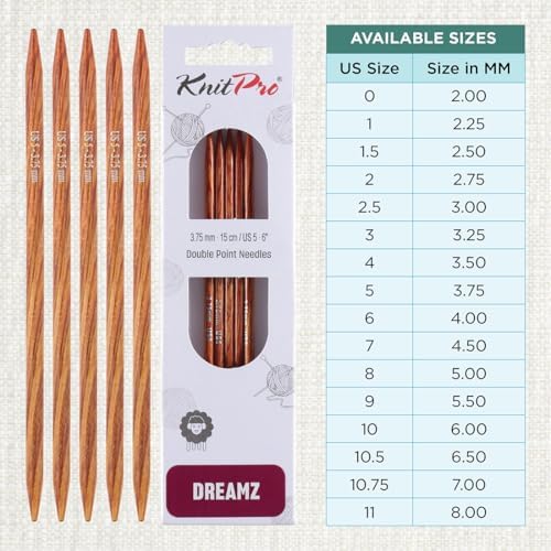 KnitPro Dreamz Double Pointed Needles 6" (15cm) | US Size 5 (3.75mm)