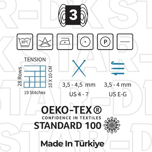 Estako Star-DK Soft Yarn for Crocheting, DK Weight 3 Wool, Yellow