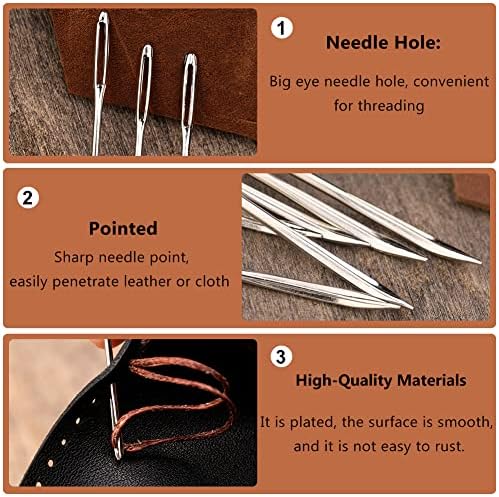 Veroave Sewing Needles, Curved Needle, 20 PCS Upholstery Needle