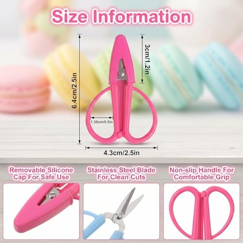 4 Pcs Travel Scissors, Stainless Steel Mini Needlepoint Scissors with