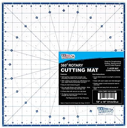 U.S. Art Supply 14"x14" Self-Healing Cutting Mat