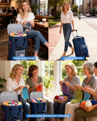 Coopay Portable Crochet Bag, Extra Large Yarn Storage for Crochet