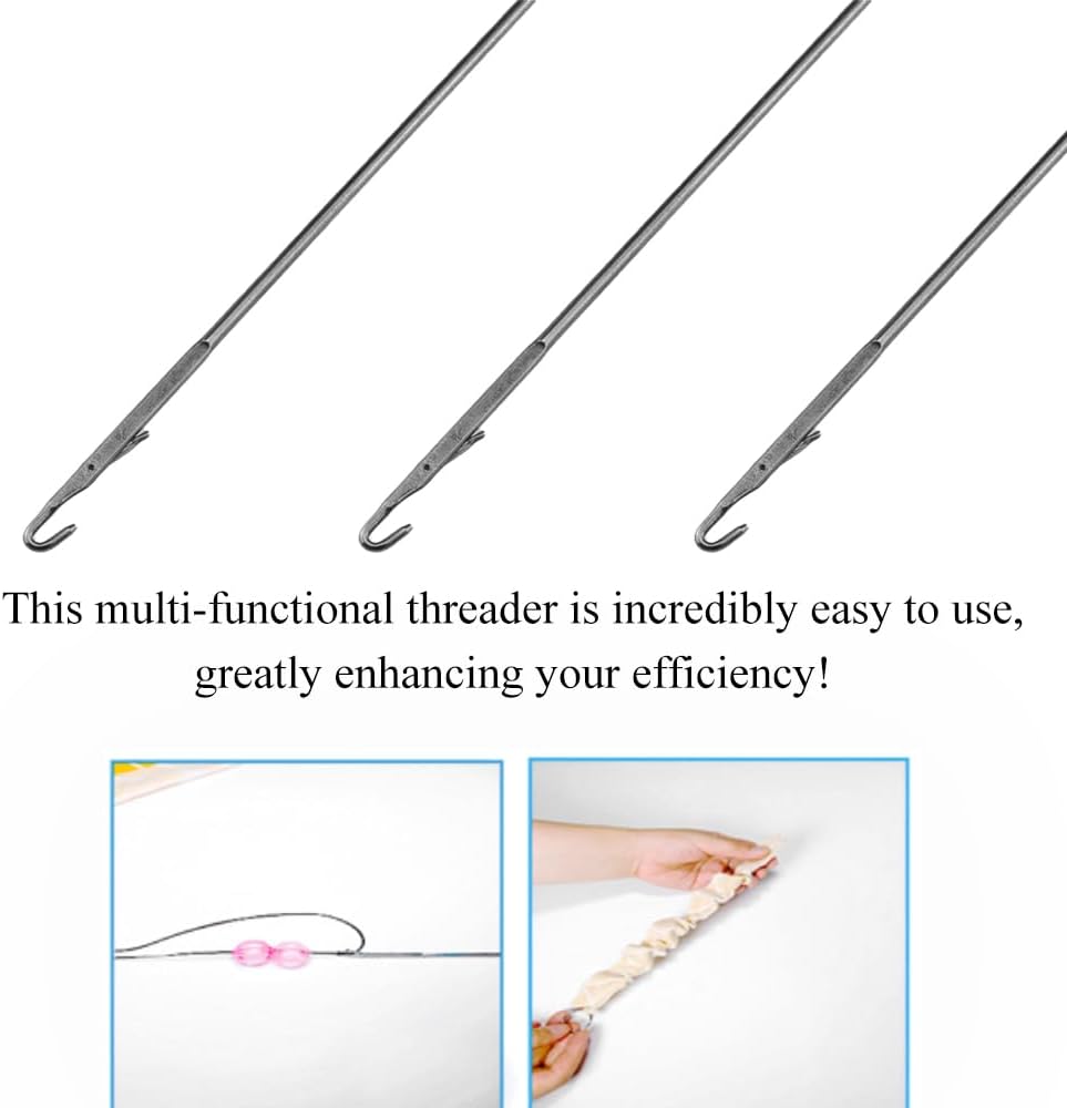 HAHIYO 3Pcs 10.5inches Stainless Steel Drawstring Threader Sewing Loop
