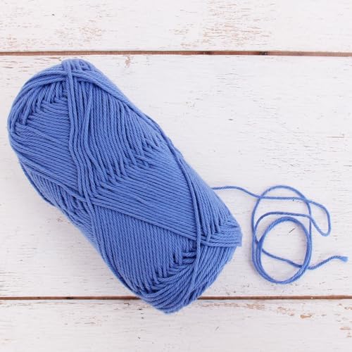 ThreadArt Cotton Crochet Yarn, Fine #2 Sport, 6 Pack 165yd, Periwinkle