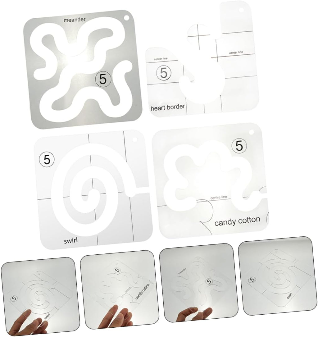 Acrylic Quilting Template 4 Piece Set for Pattern Guidance
