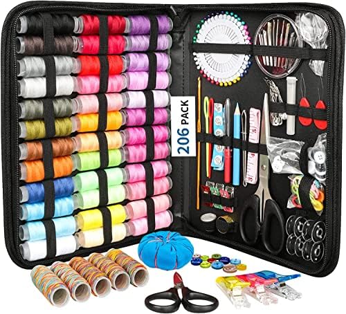FELTHOUSE 206 pcs Sewing Kit, Complete Sewing Kit Set - Thread Box