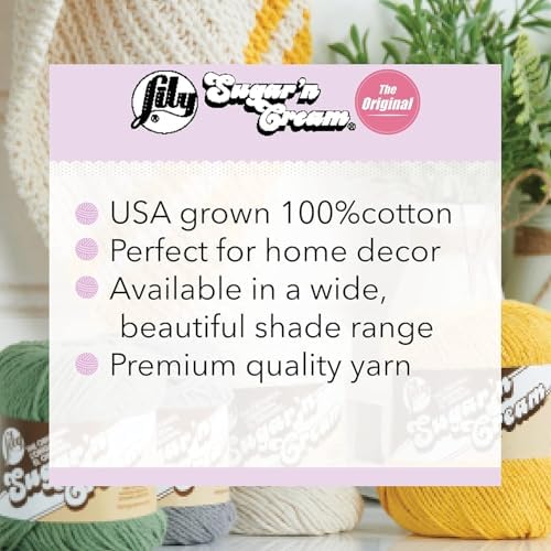 Lily Sugar 'N Cream The Original Solid Yarn, 2.5oz, Medium 4 Gauge