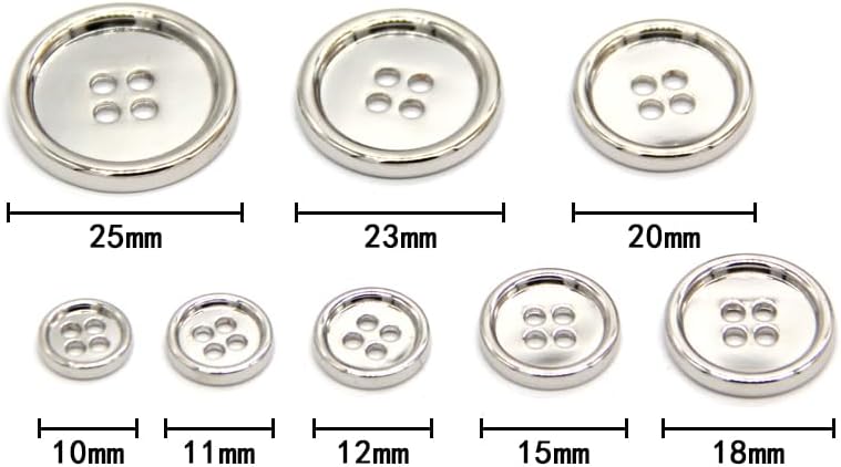 4 Holes Light Metal Round Buttons for Clothing Coat Suit Jacket Knit