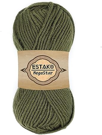 Estako Megastar Chunky Wool Blend Yarn – Khaki
