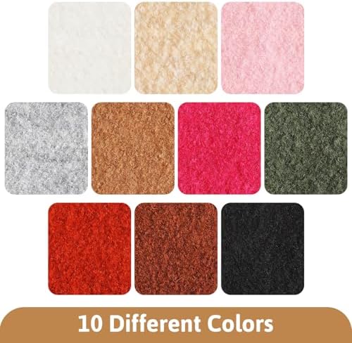 Fanfanwin 55 Pcs Wool Felt Square 4x5 Inch Multi-Color Fabric Remnant