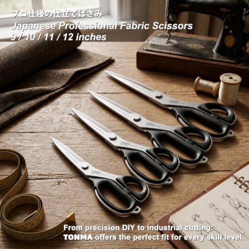 TONMA 12" Fabric Scissors, Made in Japan Professional Sewing Scissors