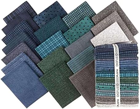 Bonnie Sullivan Woolies Flannel Stormy Seas, 20 Fat Quarters