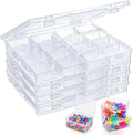 4 Pack Bead Storage Container, 64 Grids Small Nail Organizer Boxes