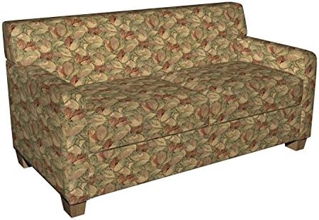 Burgundy and Green Floral Leaves Tapestry Upholstery Fabric by The