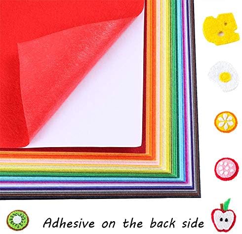 Caydo 30 Pcs 8" X 12" Adhesive Backed Felt Fabric Sheets, Adhesive