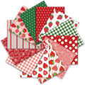 JarThenaAMCS 12 Pcs Strawberry Cotton Fabric Bundles 18 x 22 Inch