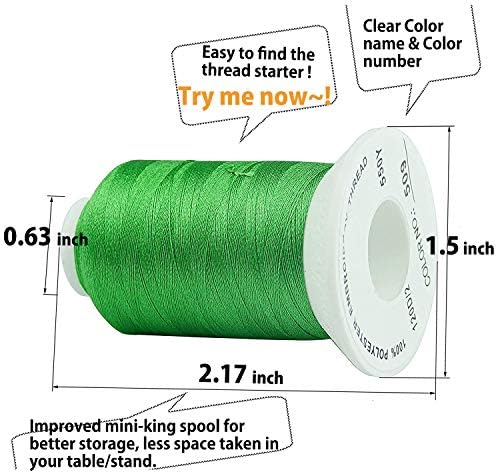 Simthread 32-Color Polyester Embroidery Thread Kit, 500M