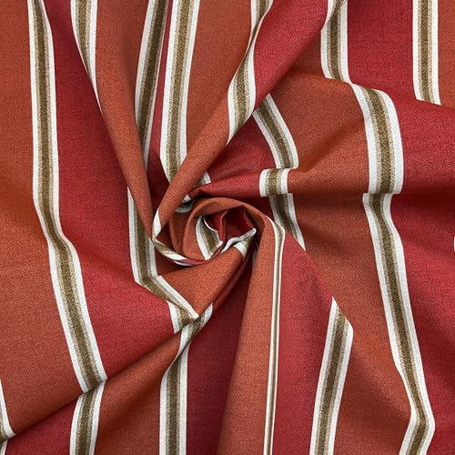 Malbers in Red | Outdoor Waterproof Upholstery Fabric | Stripes