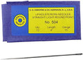 C.S. Osborne 12 Pk. Straight Single Round Point Needle #504, 4" Long