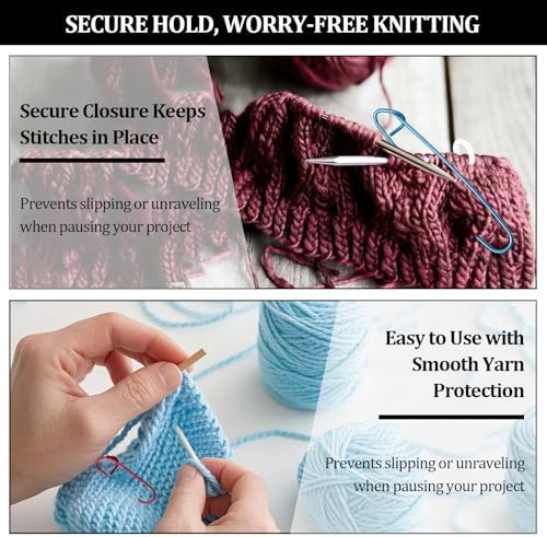 12pcs Knitting Stitch Holders Set, Aluminum Yarn Stitch Holder