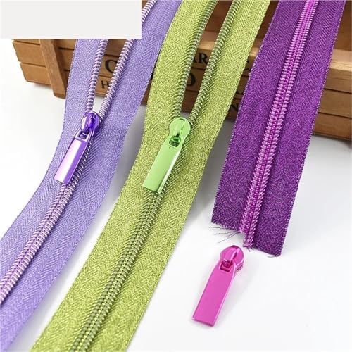 1/2/3/5/10M 5# Nylon Zipper Tape with Sliders Plastic Coil Zips for