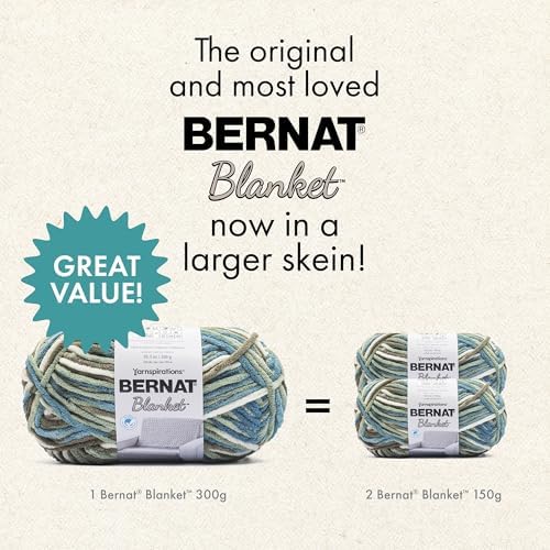 Bernat Blanket Yarn Super Bulky Soft Chenille Yarn Clary Sage 2-Pack