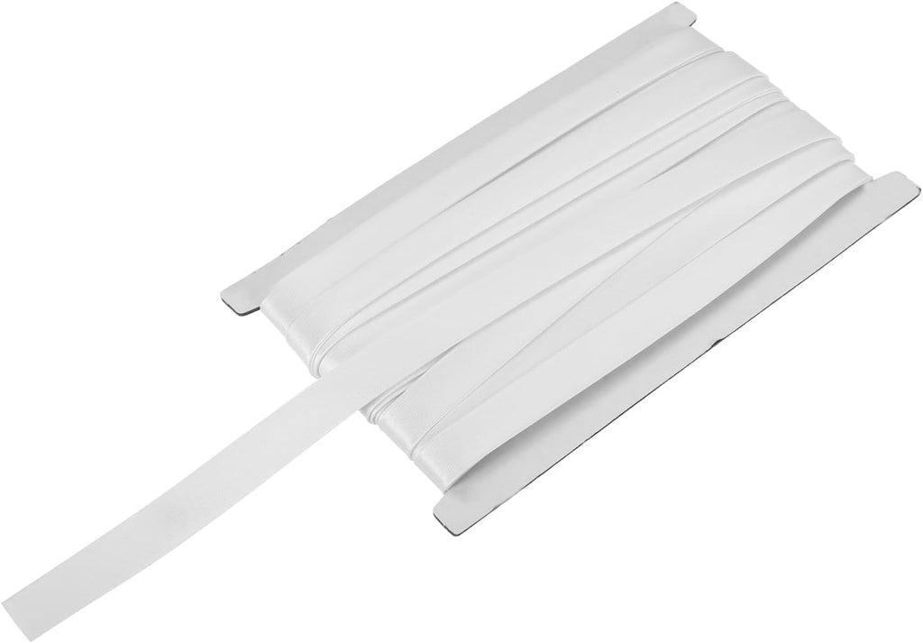 MECCANIXITY Double Fold Bias Tape 5/8" x 12yds Satin Tape White