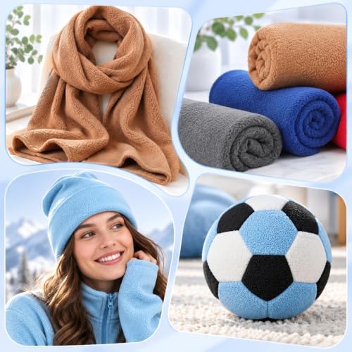 20 Pcs Polar Fleece Fabric 20"x20", Solid Color Anti Pill Plush Fabric