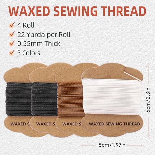 Upholstery Repair Kit: Extra Strong Waxed Sewing Thread 4 Rolls