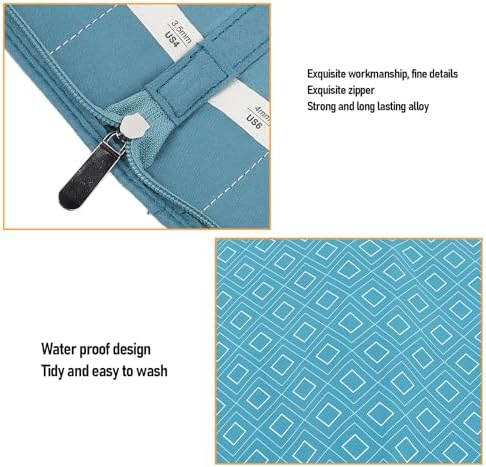 Knitting Needle Case Portable Storage Organizer Bag Rhombus Lattice