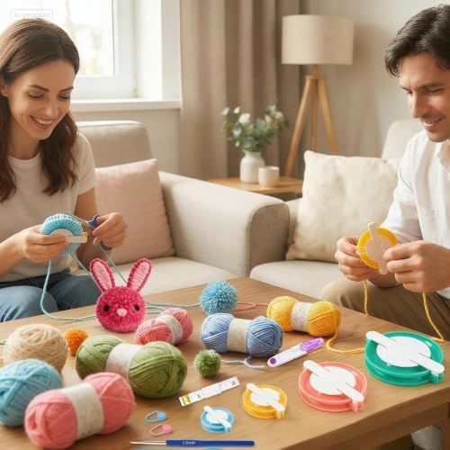 Supkiir 16 Pcs Pompom Makers for Yarn, 4 Sizes Pom Pom Makers with