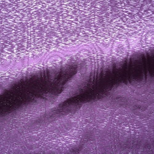 Silk Moiré Taffeta Fabric | Purple Silk Blend Watered Taffeta | Cloth