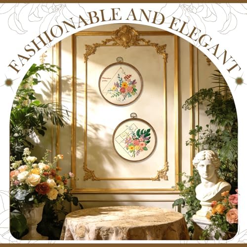 6 Pcs Embroidery Hoop Frame Set, Circle Hoop Ring Cross Stitch Hoop