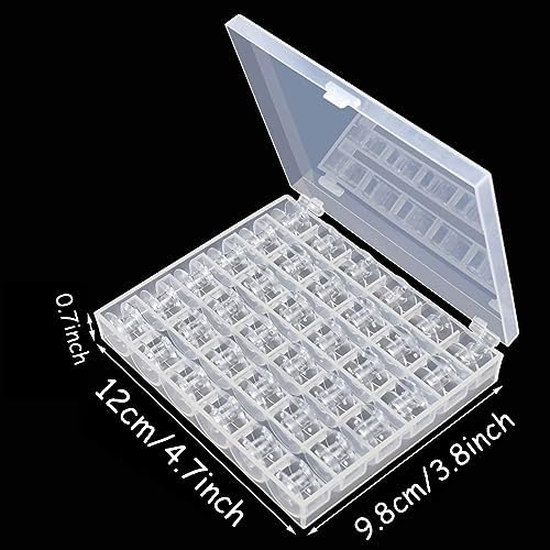 2 Pcs Transparent Bobbin Box,Machine Bobbin Organizer Plastic Case