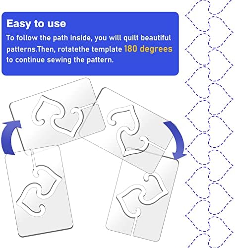 Kapyoo 3Pcs Free Motion Quilting Rulers and Templates Set Quilting