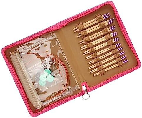 GLOGLOW Circular Knitting Needle Kit, Bamboo and Stainless Steel