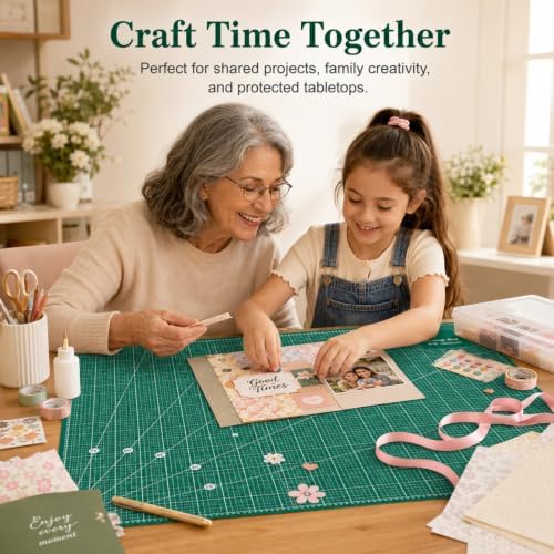Self Healing Cutting Mat 48" x 24", Double Sided Grid,Green
