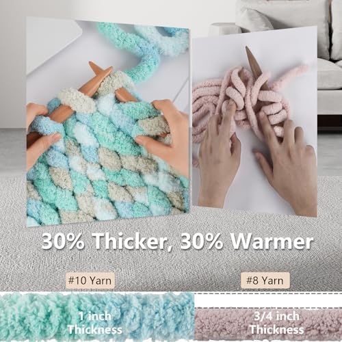 Cozyful Chunky Yarn for Hand Knitting - #10 Chunky Chenille Blanket