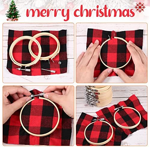 Sawysine 48 Pcs Embroidery Hoop Bulk Tiny Wooden for Cross,3 Inch