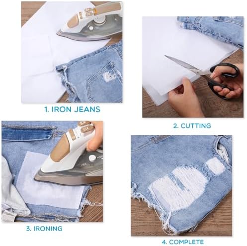 Tatuo 43 Inch by 1 Yard White Iron on Patches for Clothing Repair