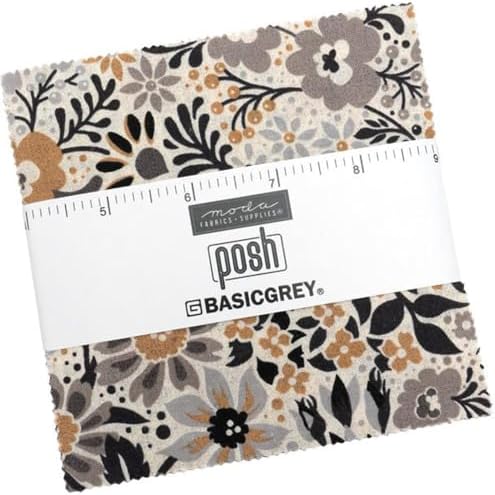 Posh Charm Pack by BasicGrey, 42 5-Inch Precut Fabric Quilt Squares