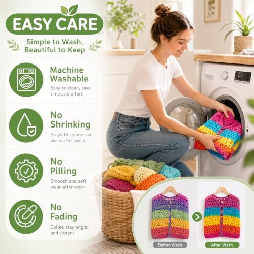Coopay 12 Pack Cotton Yarn for Crocheting,High Twist Milk Soft Crochet
