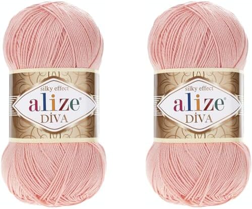 Alize Diva Hand Knitting Yarn - 100% Microfiber Acrylic With Silk