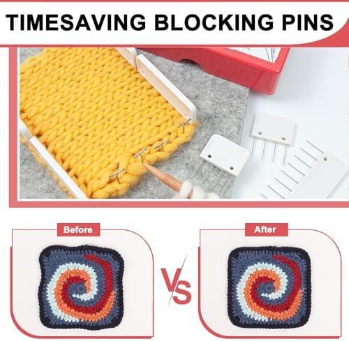 25-Piece Knit Blocking Combs with 30 T-Pins, White