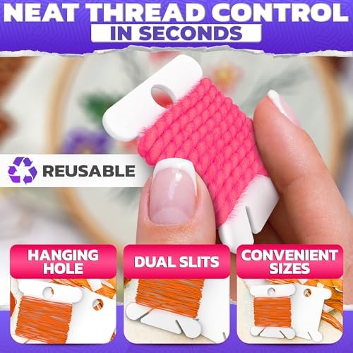 240 Pcs Embroidery Floss Bobbins with Hanging Holes & Thread Slits