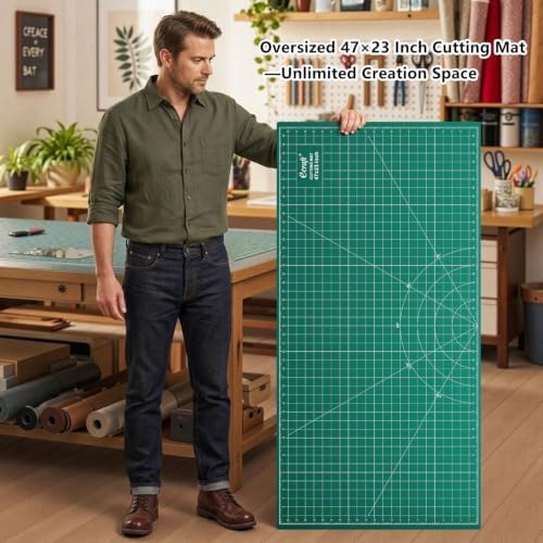 Ecraft 23"x47" Large Self Healing Non-Slip Cutting Mat, Double Sided