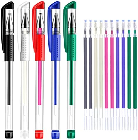 ibotti 5‐Color Heat Erasable Fabric Marking Pens, 10 Free Refills
