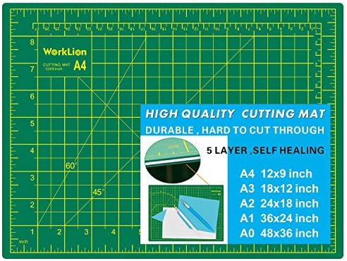 WORKLION 24" x 36" and 9" x 12" Large Self Healing PVC Cutting Mat